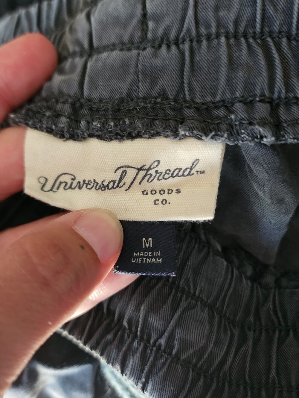 Universal Thread Washed Navy Gray Drawstring Shorts - Picture 3 of 4